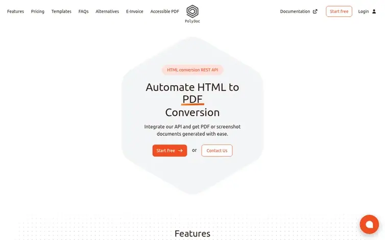 Screenshot of the PolyDoc homepage