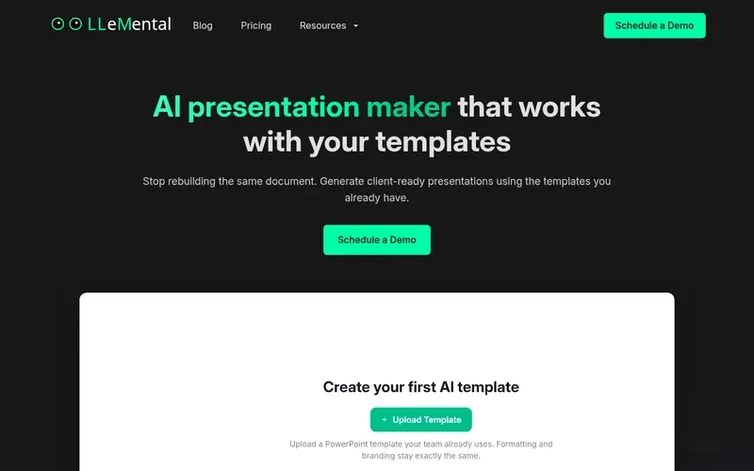 Screenshot of the LLeMental homepage