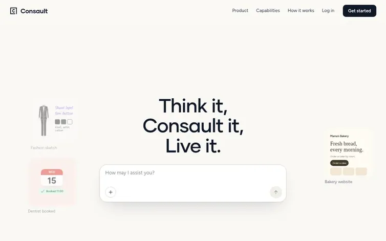 Screenshot of the Consault homepage