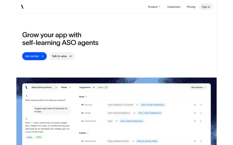 Screenshot of the Spek homepage