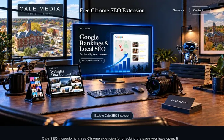 Screenshot of the Cale SEO Inspector homepage