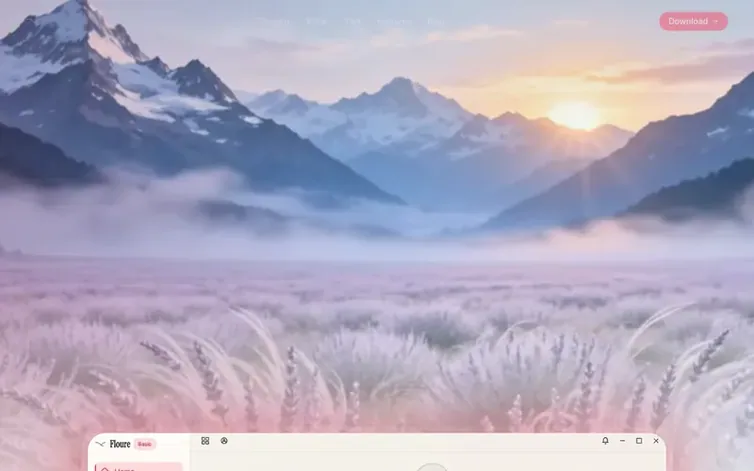 Screenshot of the floure homepage
