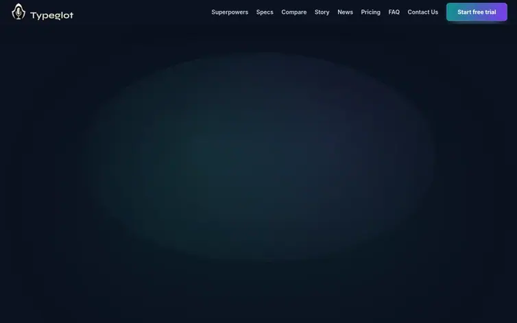 Screenshot of the Typeglot homepage