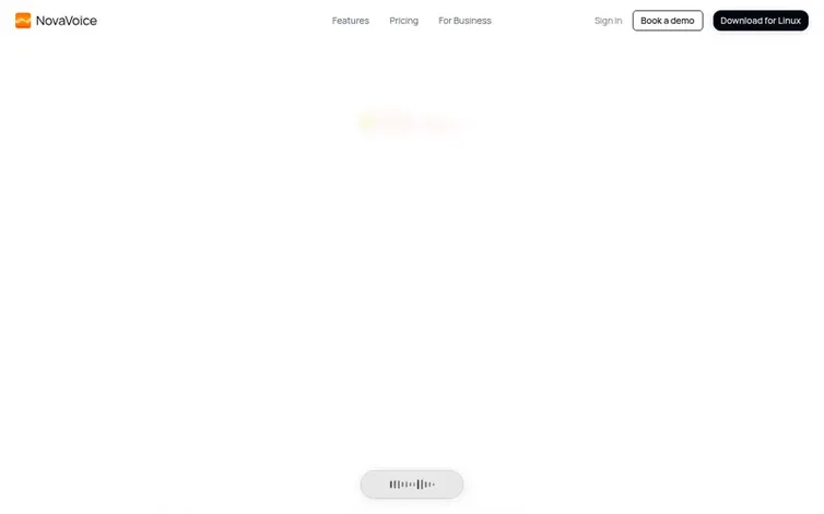 Screenshot of the NovaVoice homepage