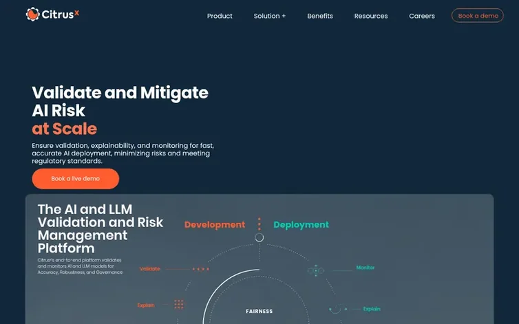 Screenshot of the Citrusˣ homepage