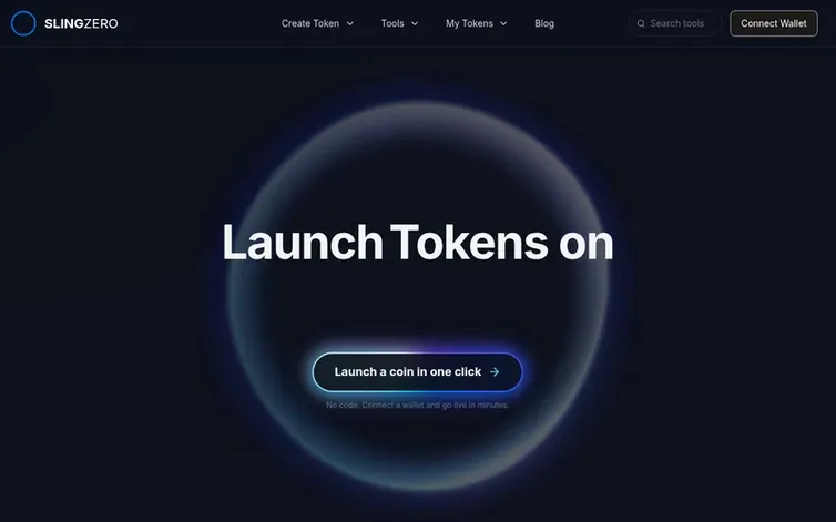 Screenshot of the Slingzero homepage
