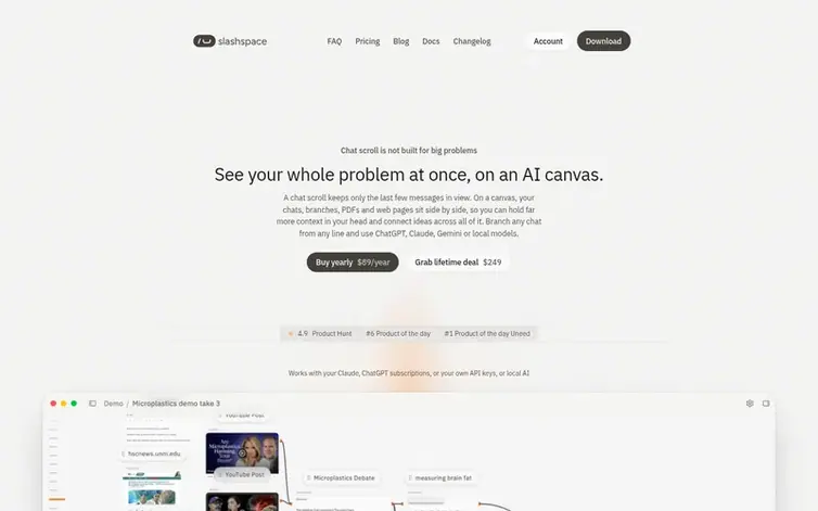 Screenshot of the Slashspace homepage