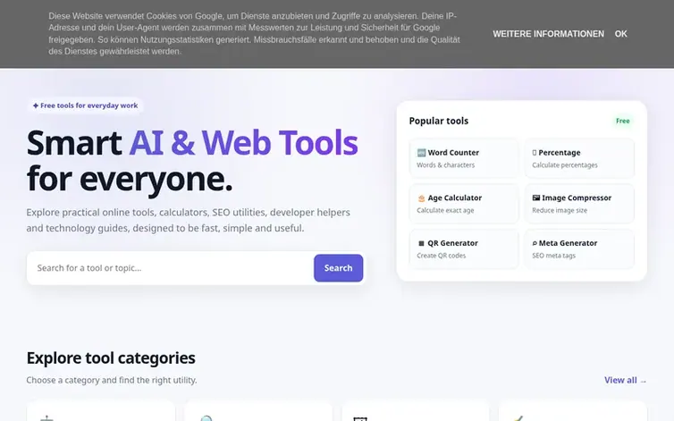 Screenshot of the B4SAI homepage