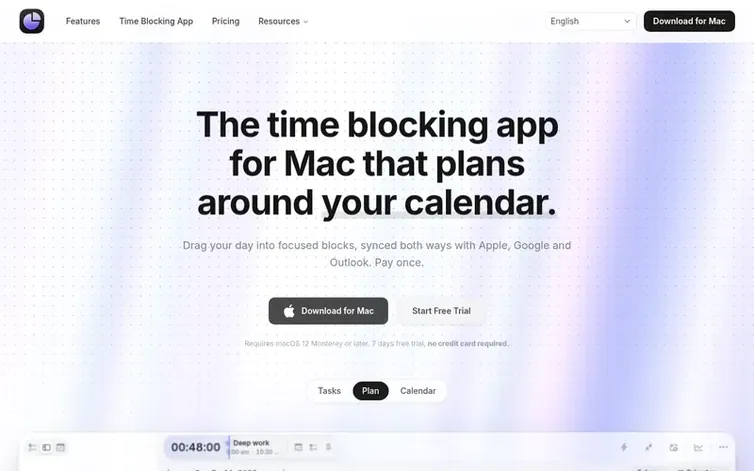 Screenshot of the Chunk homepage