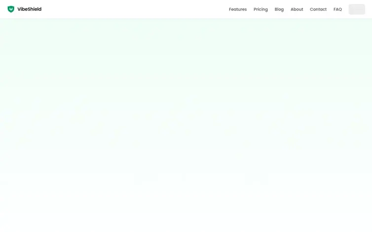 Screenshot of the VibeShield homepage