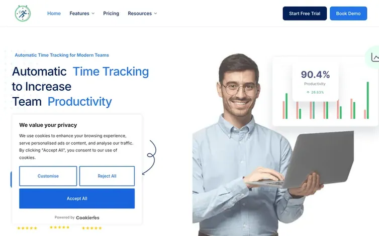 Screenshot of the Backlsh homepage