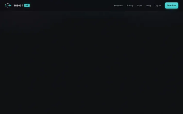 Screenshot of the TheGitAI homepage